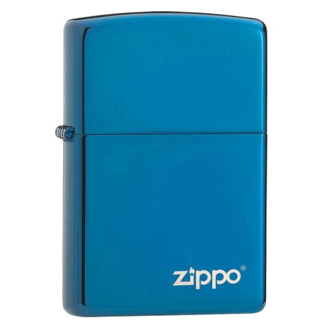 Classic High Polish Blue Zippo with Logo