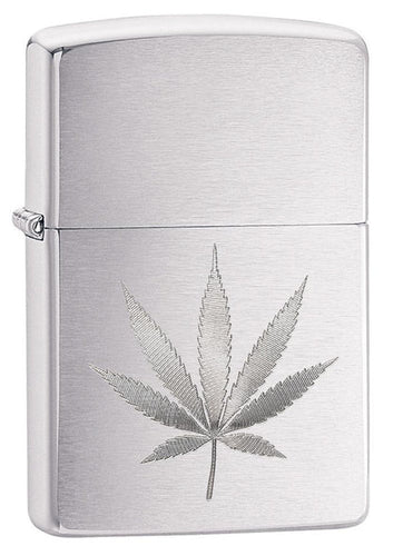 Chrome Leaf Design Zippo
