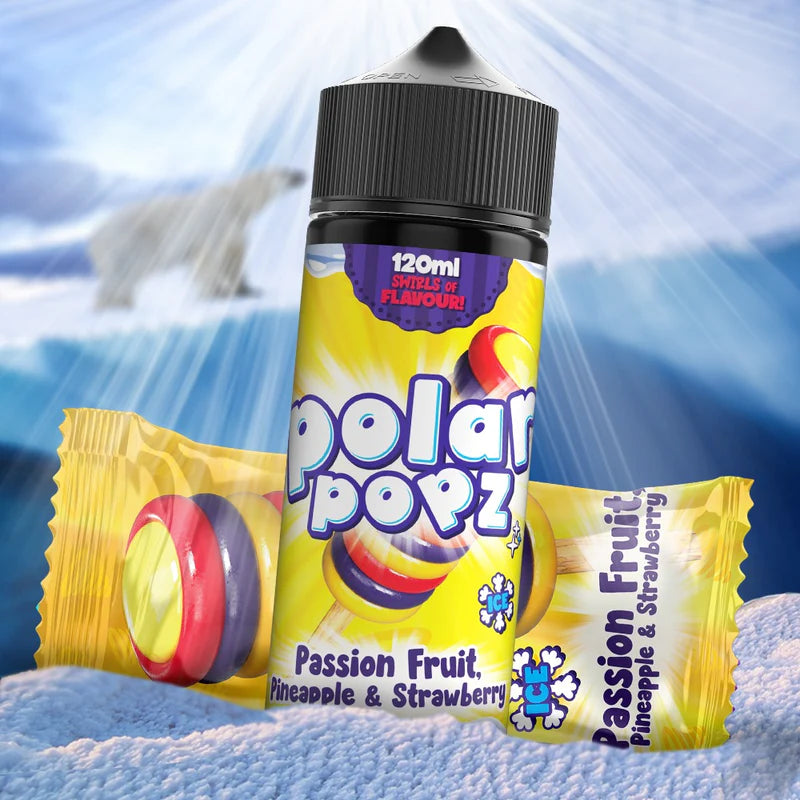 120ml Polar Popz -  Passion Fruit , Pineapple & Strawberry   Flavor Shot